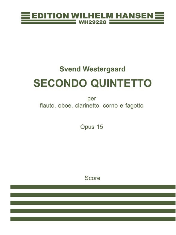 Svend Westergaard: Wind Quintet No.2 Op.15 (Miniature Score)
