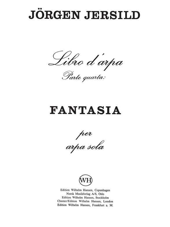 Jersild Fantasia For Harp Solo