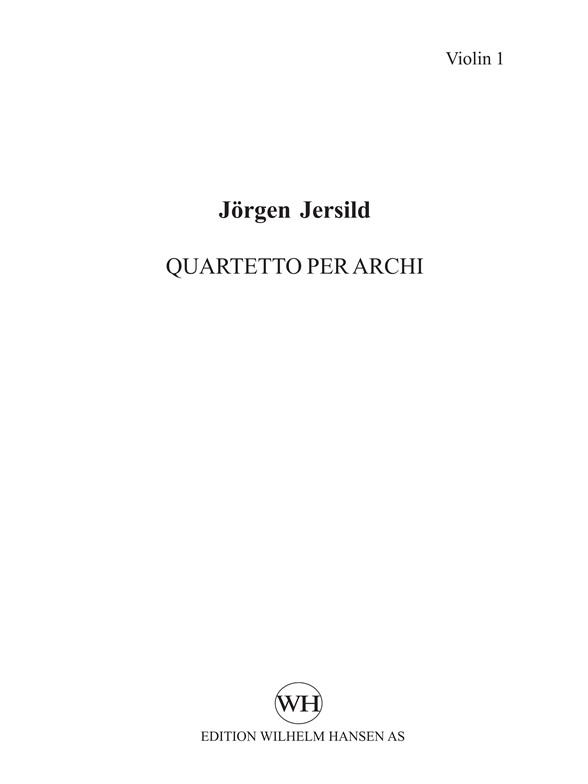 JÖRGEN JERSILD QUARTETTO PER ARCHI PTS
