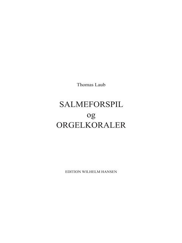 Salmeforspil Og Orgelkoraler