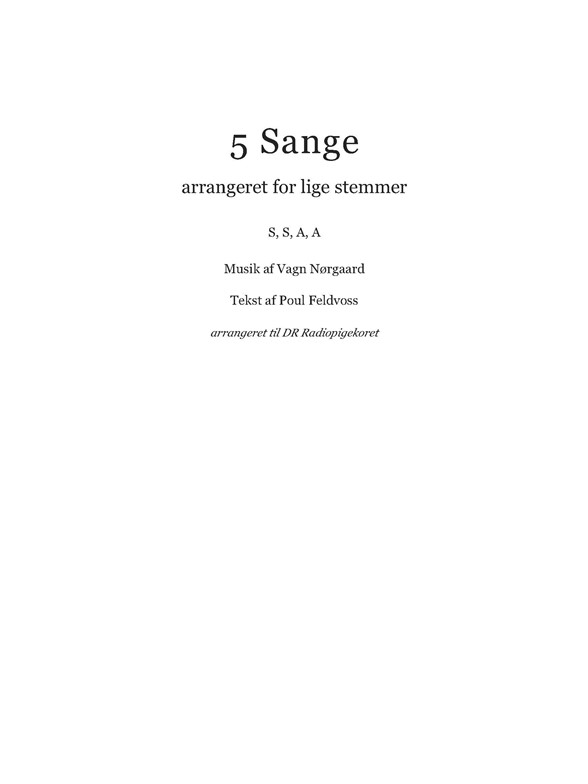 5 Sange For Lige Stemmer