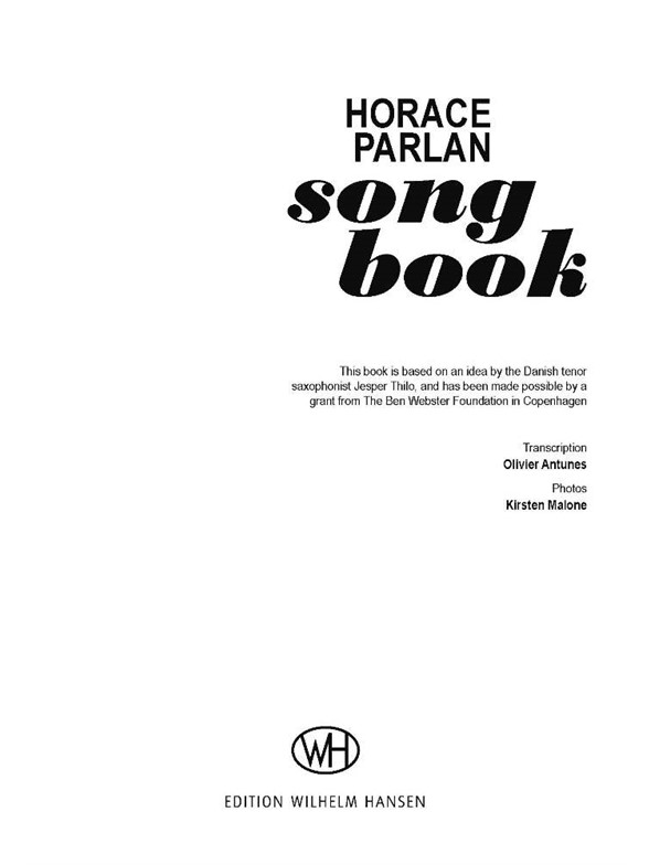 HORACE PARLAN SONG BOOK