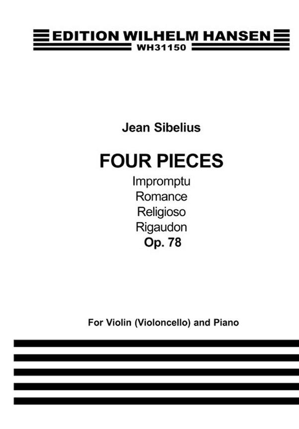SIBELIUS JEAN FOUR PIECES OP78 VIOLIN CELLO & PIANO BOOK
