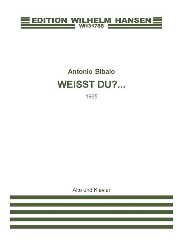 Bibalo Weisst Du?... Alto/Pfa