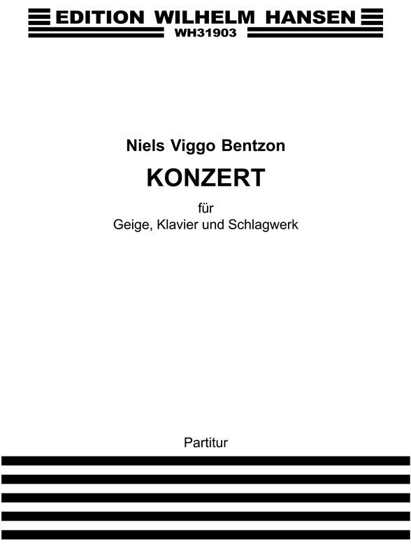 Bentzon Konzert Für Solo...Op.176 Sc