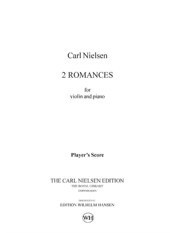 Carl Nielsen 2 Romancer For Vln/Pf Plsc