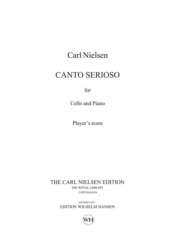 Carl Nielsen Canto Serioso Vlc/Pf Plsc