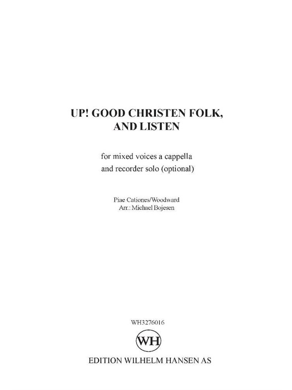 Up! Good Christen Folk, And Listen (SATB Arr. Michael Bojesen)