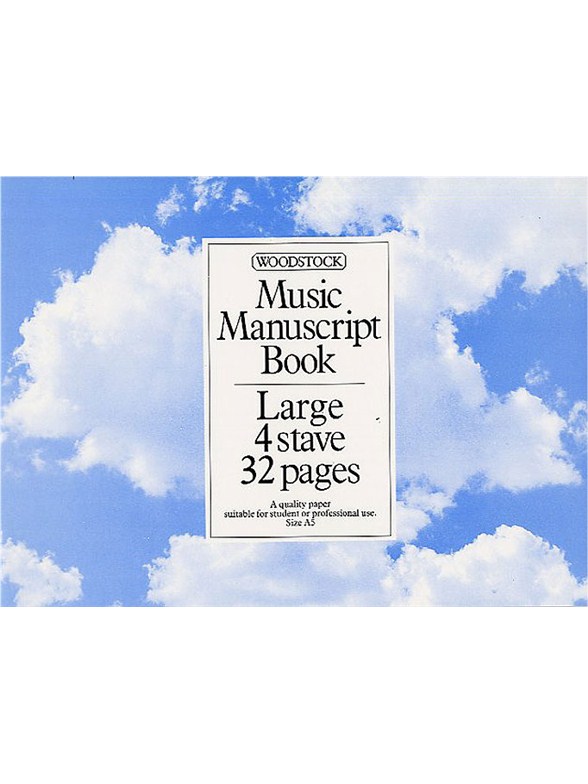 Woodstock Music Manuscript Paper: 4 Stave - 32 pages (A5L)