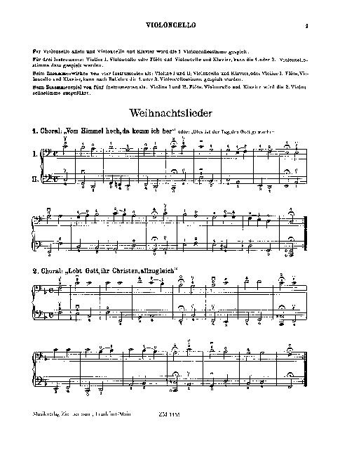 Frhliche Weihnachten Violoncello