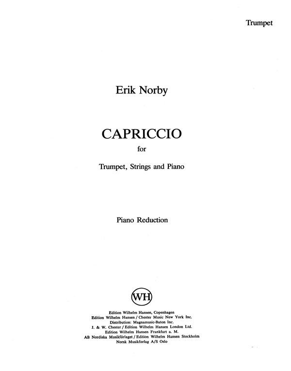 Erik Norby: Capriccio (Solo Part & Piano Reduction)