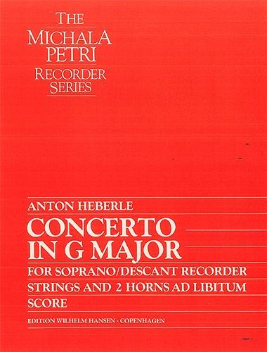 Anton Heberle (Michala Petri): Concerto In G Major For Recorder And Strings (Score)