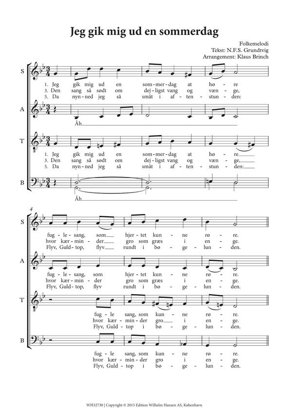 Klaus Brinch (Arr.): Jeg Gik Mig Ud En Sommerdag (Choral Score)