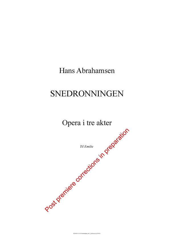 Snedronningen : Full Score