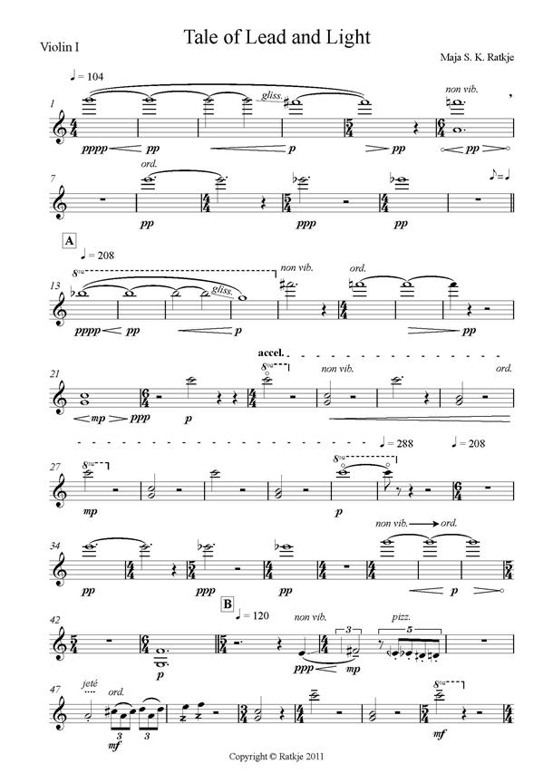 Tale Of Lead And Light : String Quartet Version - Parts)