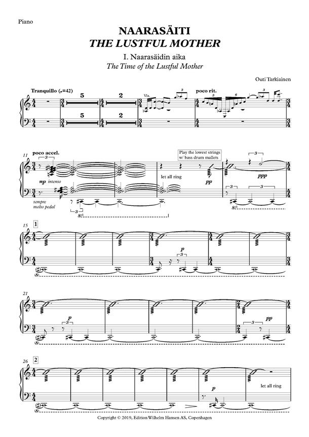 The Lustful Mother : Version with Piano and String Quartet - Parts)