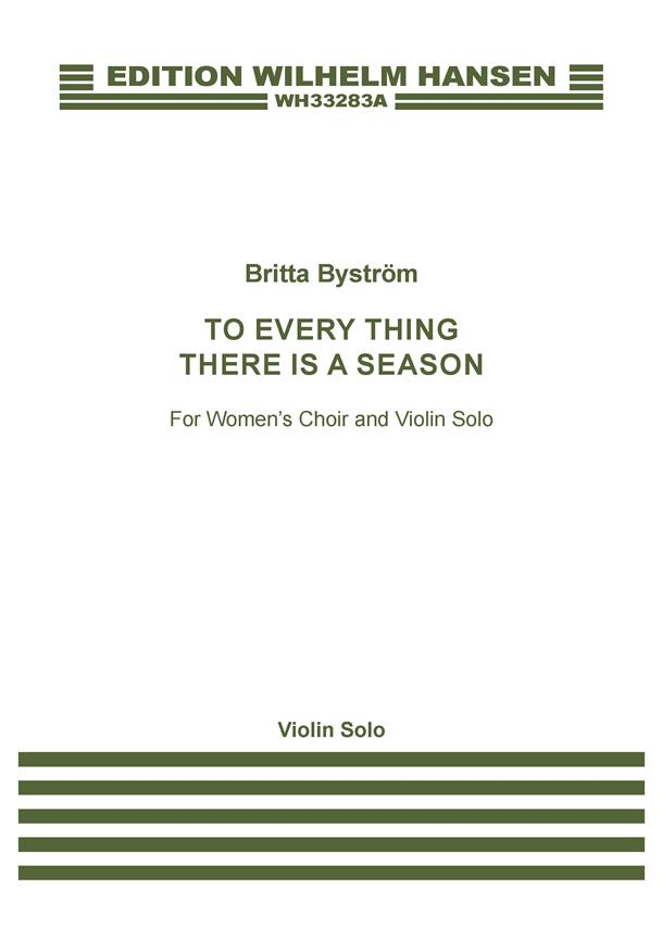 To Every Thing There Is A Season : Violin Part