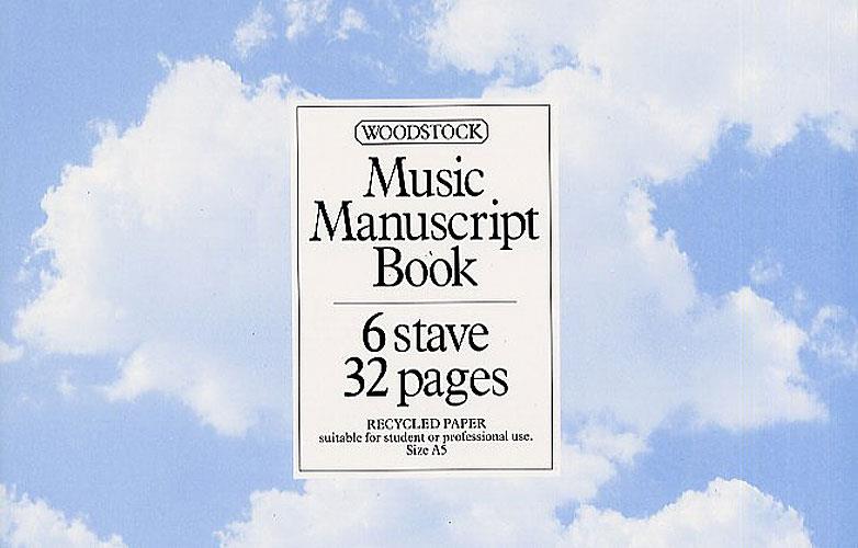 Woodstock Music Manuscript Paper: 6 Stave - 32 pages (A5L Recycled)