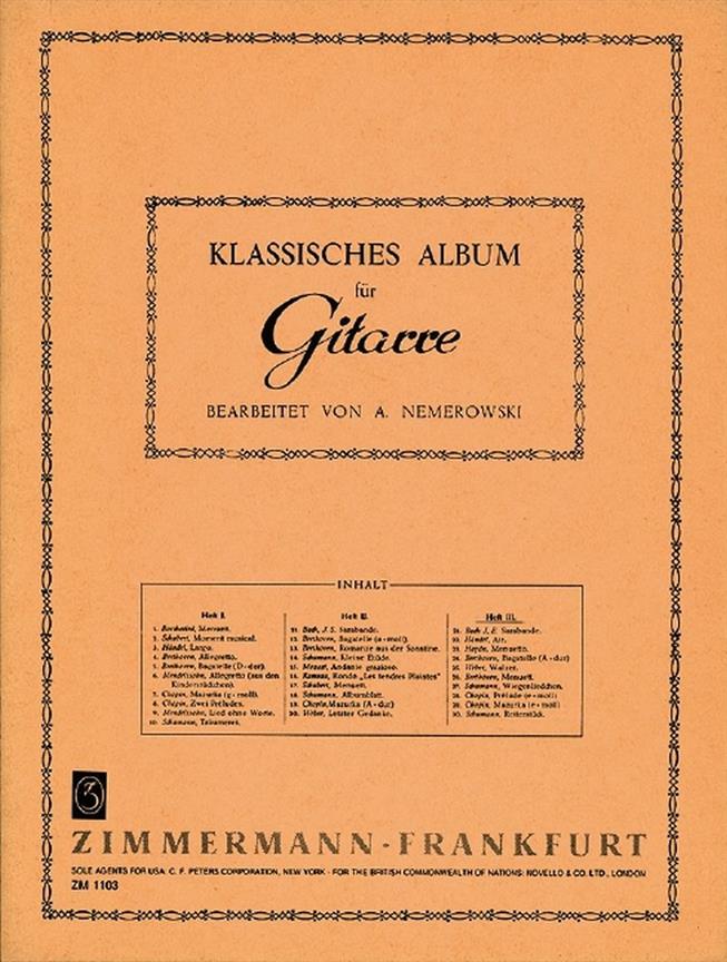 Klassisches Album Heft 3 Fr Gitarre