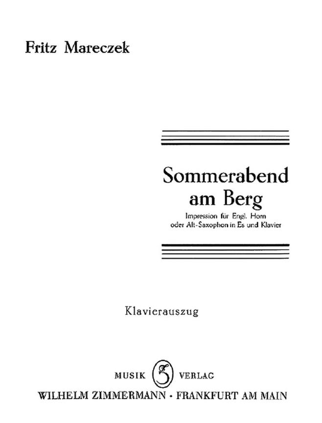 Sommerabend Am Berg Fr Alt-saxophon
