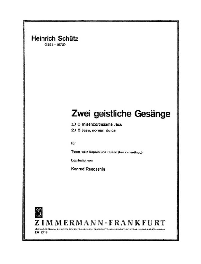 Zwei Geistliche Gesnge Fr Gesang Und