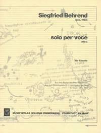 Solo Per Voce Fr Claudia