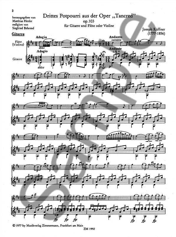 Drittes Potpourri Op.103 Aus Der Ope