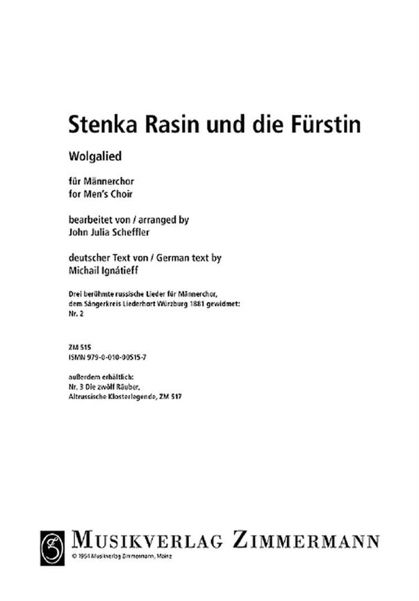 Stenka Rasin Fr Mnnerchor
