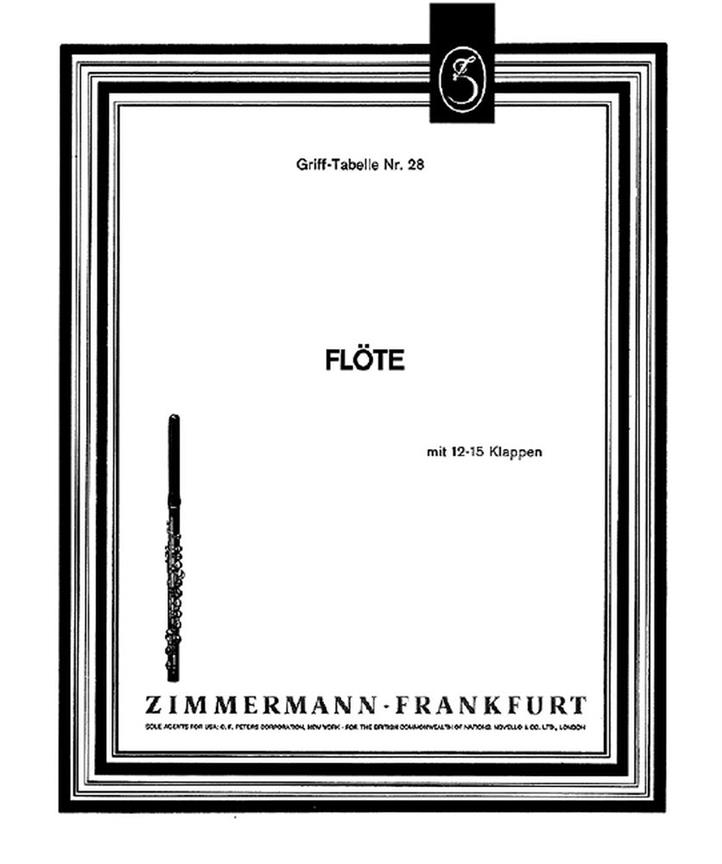 Grifftabelle Fr Flte (12 Bis 15 Klap