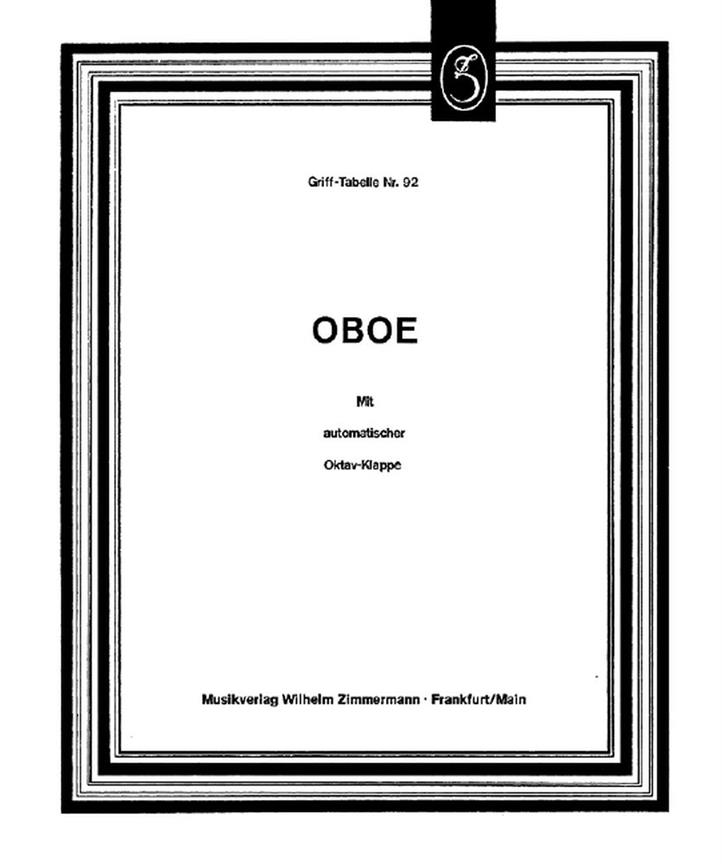 Grifftabelle Fr Oboe Mit Automatisch