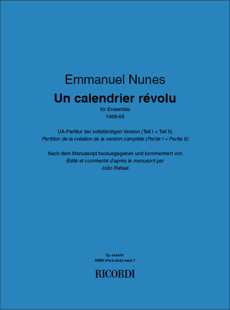 Un calendrier révolu : für Ensemble