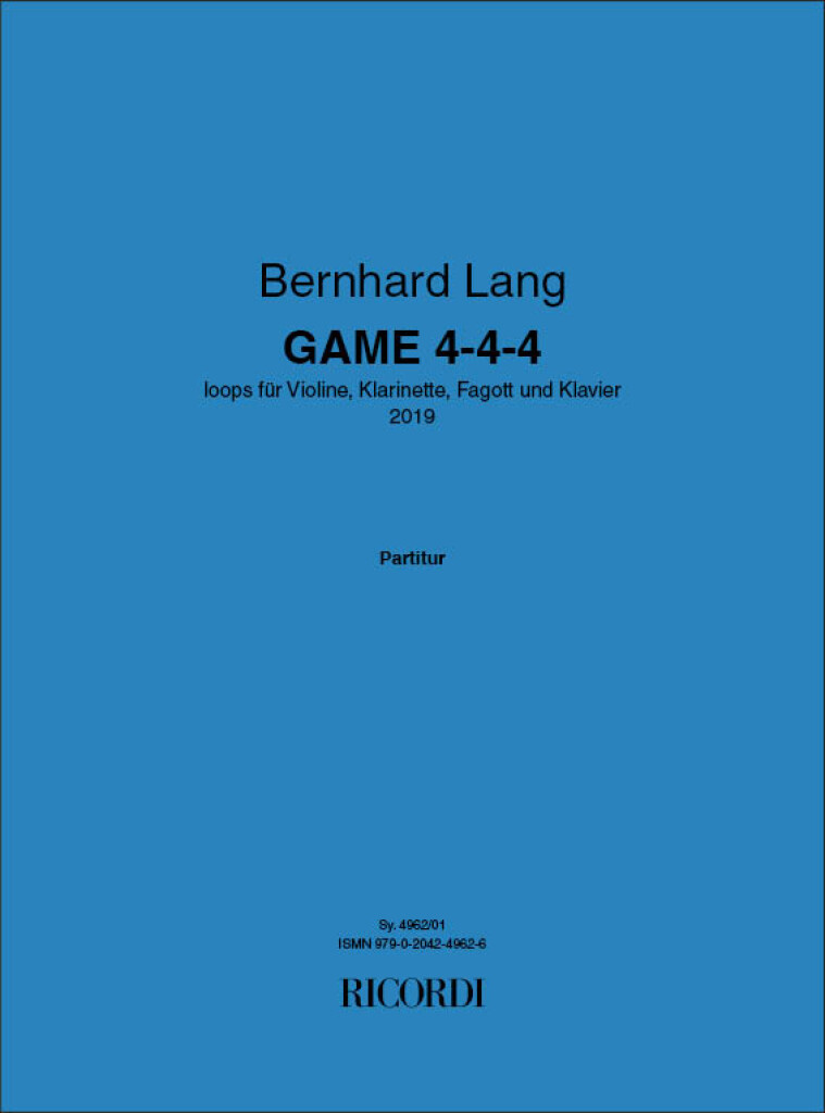 Game 4-4-4 : loops für Violine, Klarinette, Fagott und Klavier