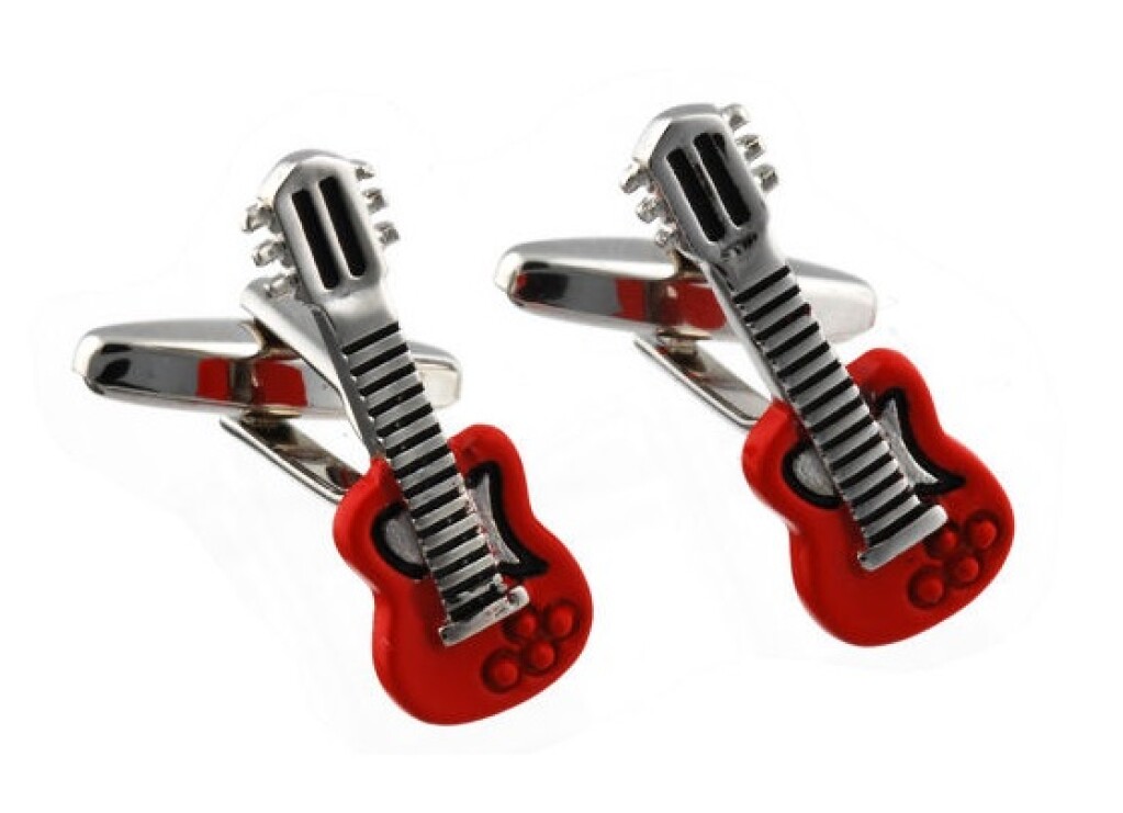 Cufflinks Guitars red