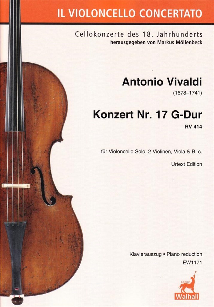 Konzert Nr. 17 G-Dur RV 414 : für Violoncello Solo, 2 Violinen, Viola & B.C.