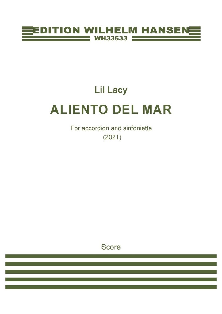 Aliento del Mar : for accordion og sinfonietta (acn.fl.cl.bn.hp.pf.vn.va.vc)